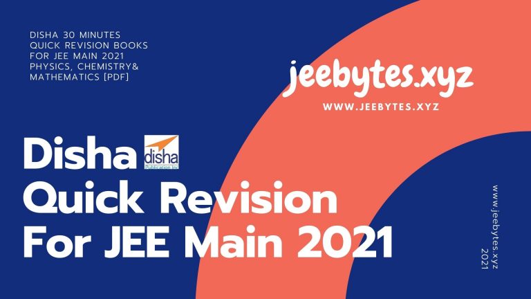 Disha Quick Revision For JEE Main & Adv